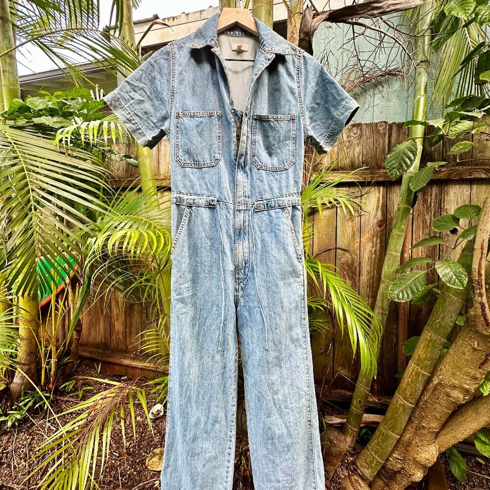 Levi’s Iconic Denim Jean Jumpsuit Coveralls Size XS Red Tab
